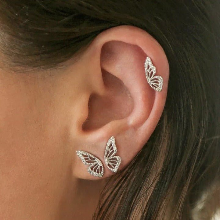 Butterfly Wings Stud Earrings - Roseraie Gal