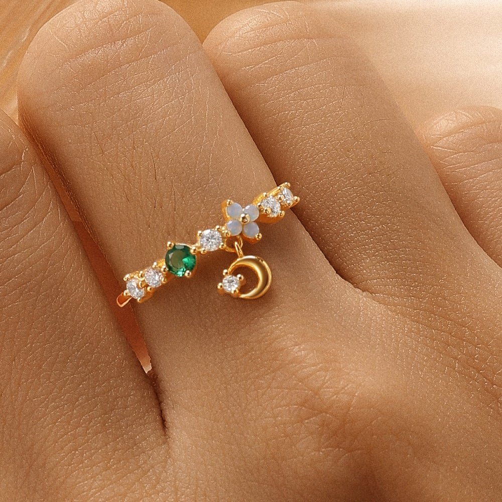 Celestial Moon Dangle Ring (Coming on 12 Aug) - Roseraie Gal