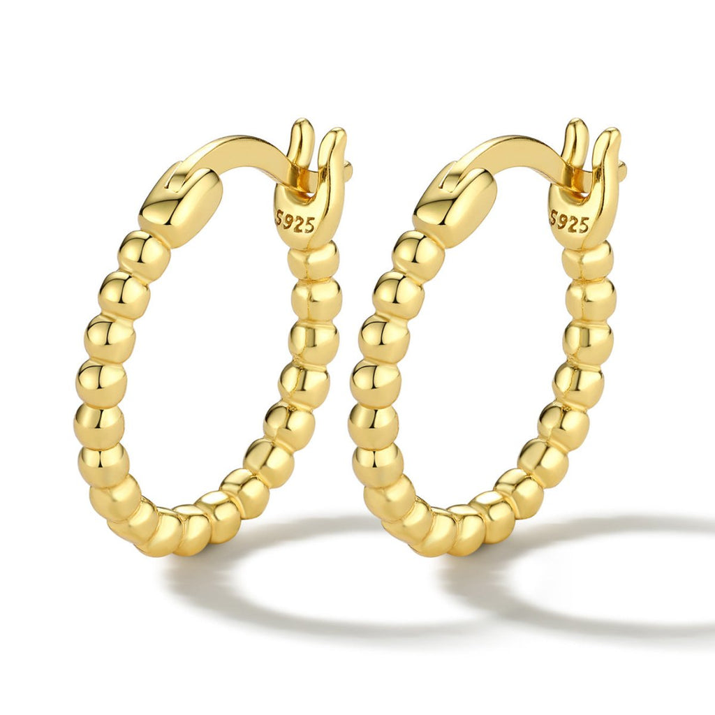 Classic Beaded Hoop Earrings - Roseraie Gal