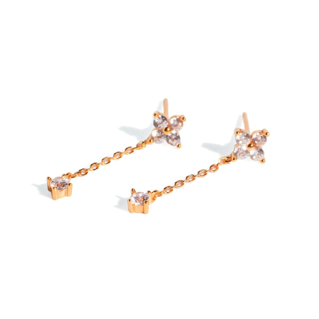 Dainty Floral Drop Earrings - Roseraie Gal