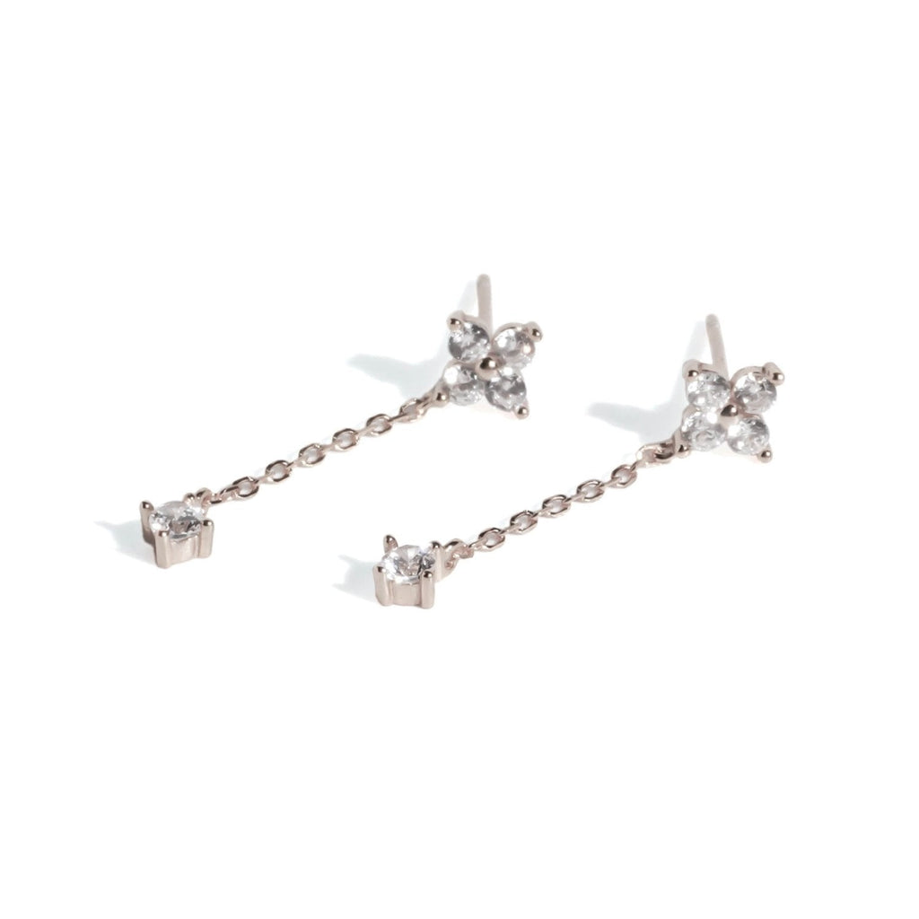 Dainty Floral Drop Earrings - Roseraie Gal