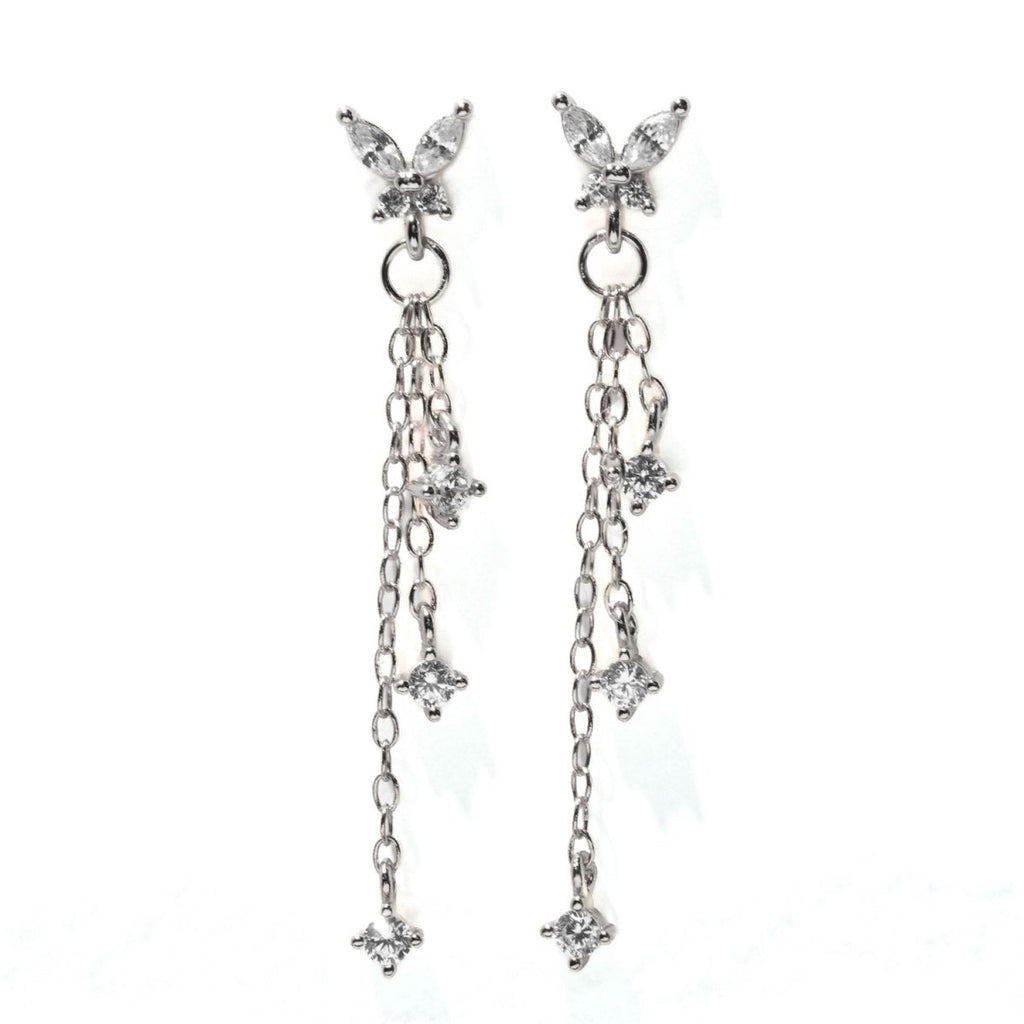 Dazzling Butterfly Drop Earring - Roseraie Gal