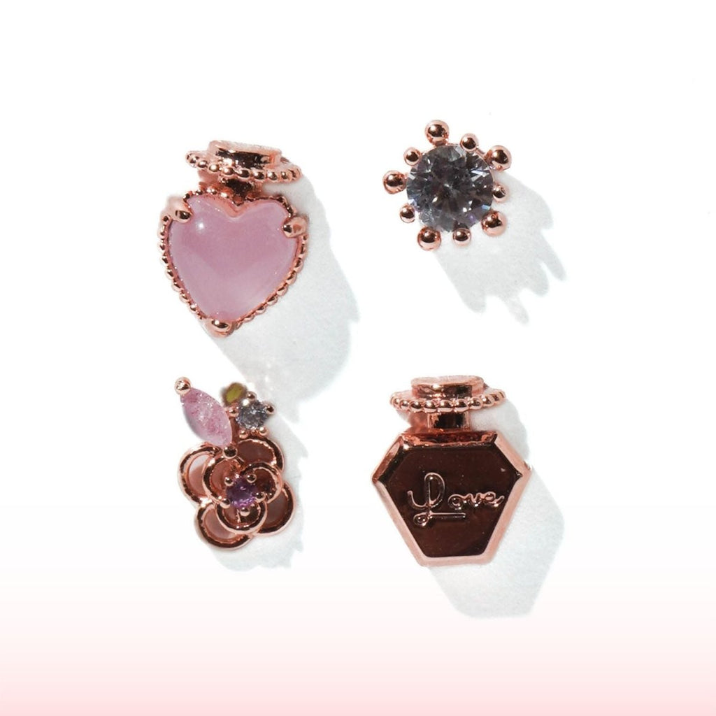 Floral Perfume Stud Earrings Set - Roseraie Gal