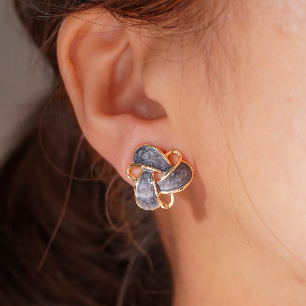 Marbled Knot Stud Earrings - Roseraie Gal