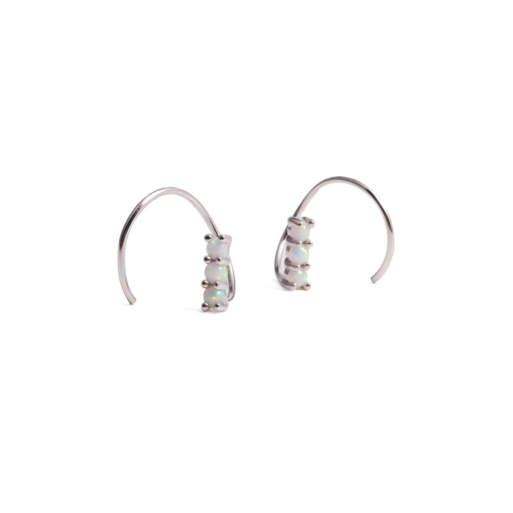 Opal Dream Spiral Hoop Twist Earrings - Roseraie Gal