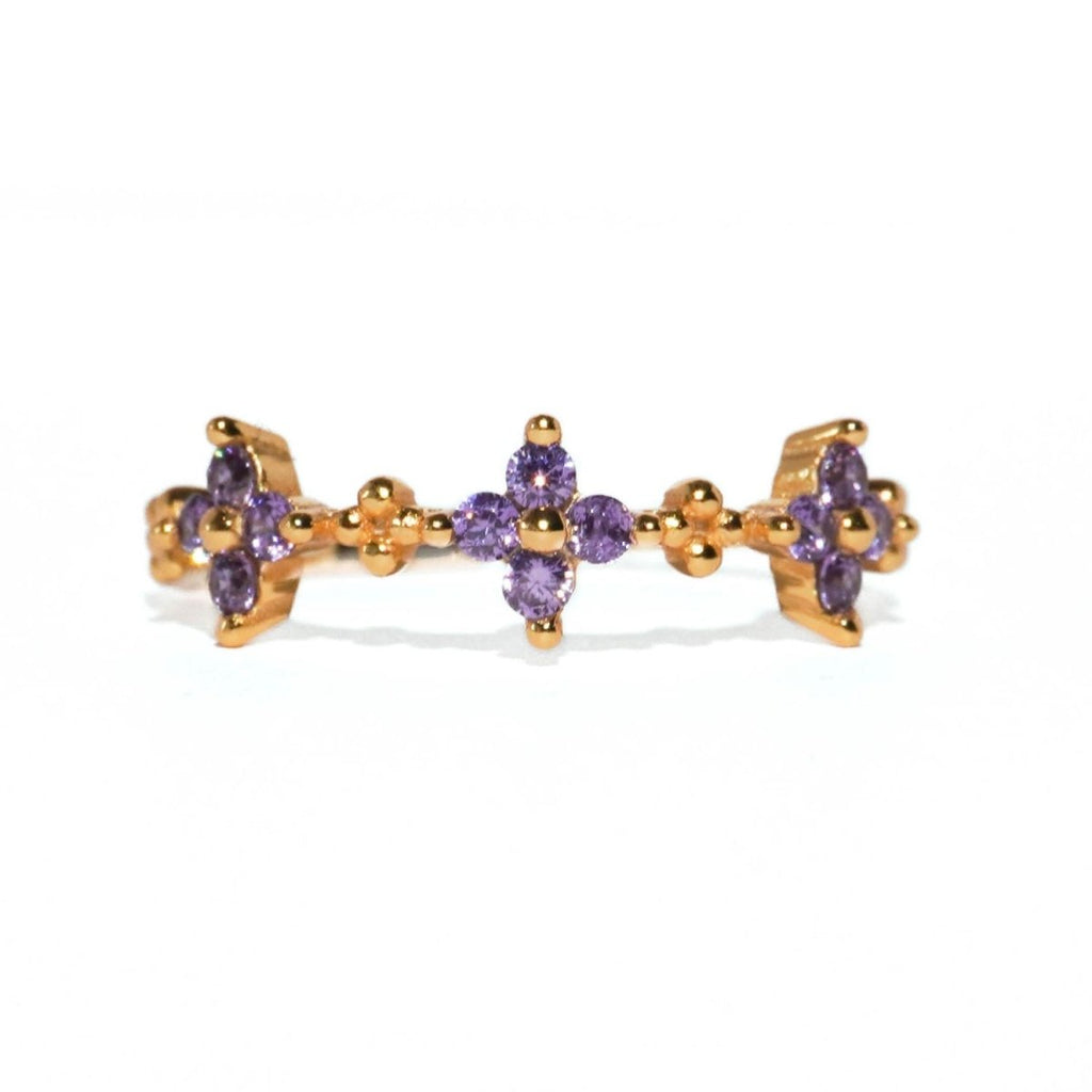 Purple Blossom Love Adjustable Ring - Roseraie Gal