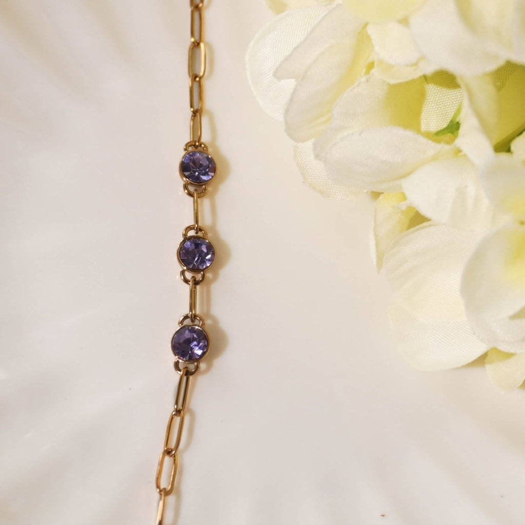 Purple Love Chain Bracelet - Roseraie Gal