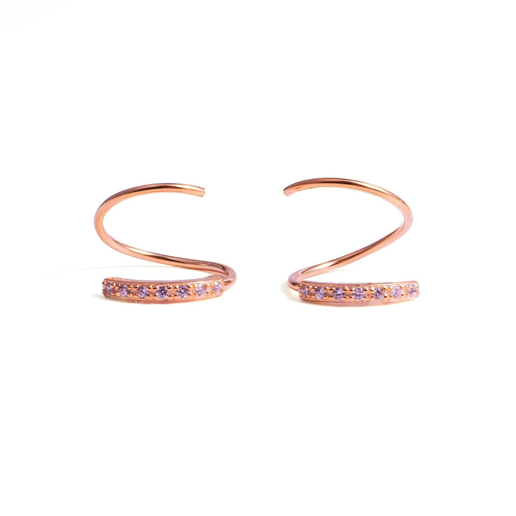 Selena Spiral Hoop Twist Earrings - Roseraie Gal