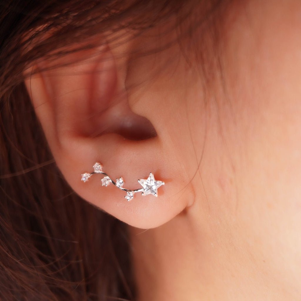 Shooting Star Crystal Climber Earrings - Roseraie Gal