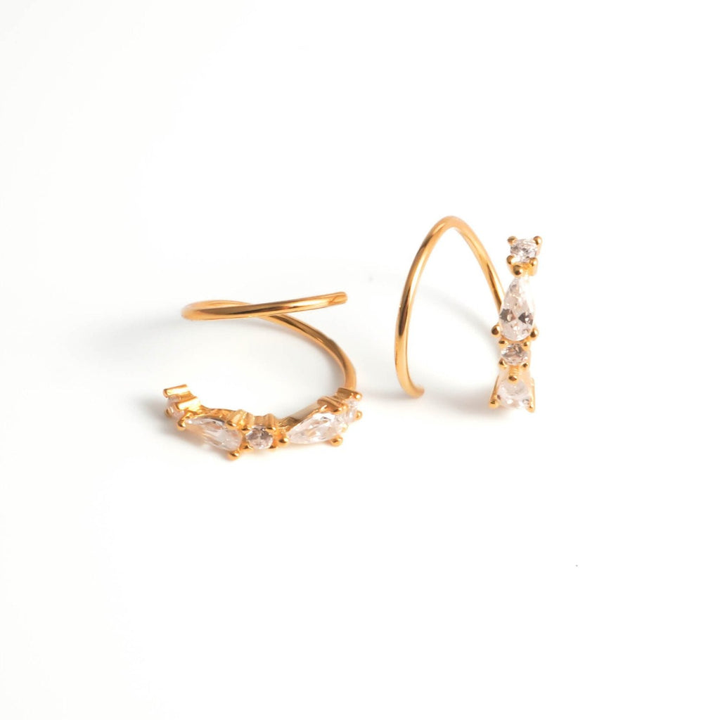 Sleek Arc Spiral Hoop Twist Earrings - Roseraie Gal