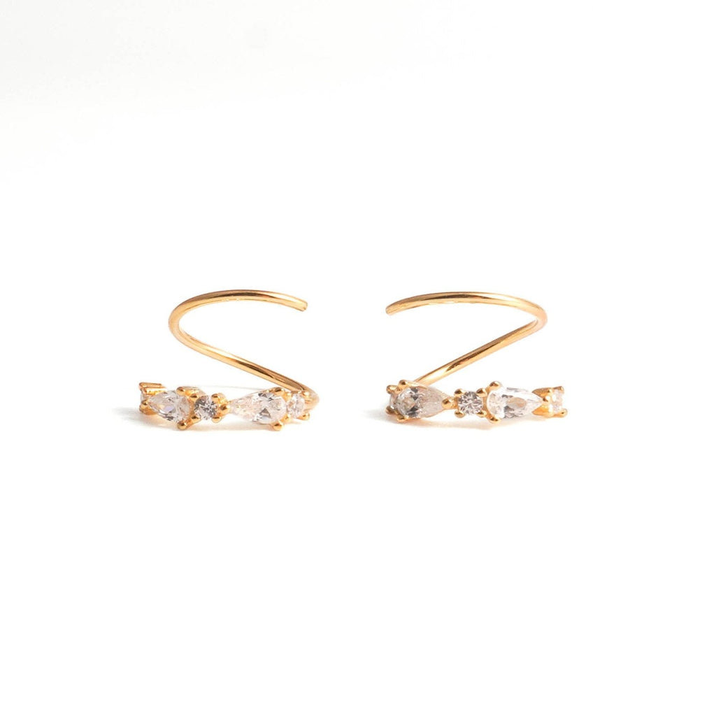 Sleek Arc Spiral Hoop Twist Earrings - Roseraie Gal