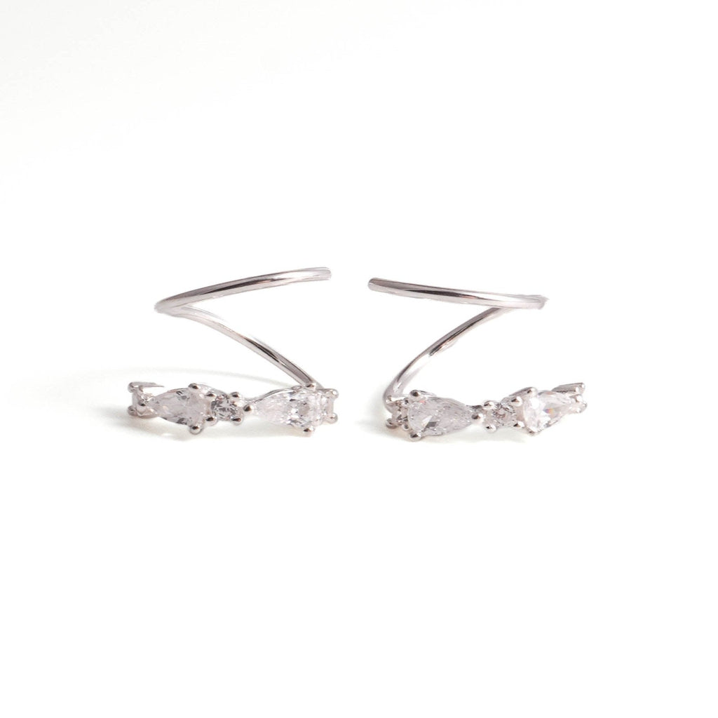 Sleek Arc Spiral Hoop Twist Earrings - Roseraie Gal