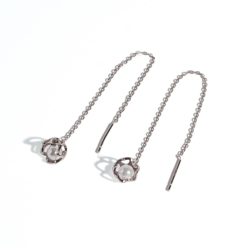 Starry Pearl Convertible Threader Earrings - Roseraie Gal