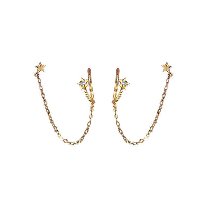 Starry Double Piercing Earrings - Roseraie Gal