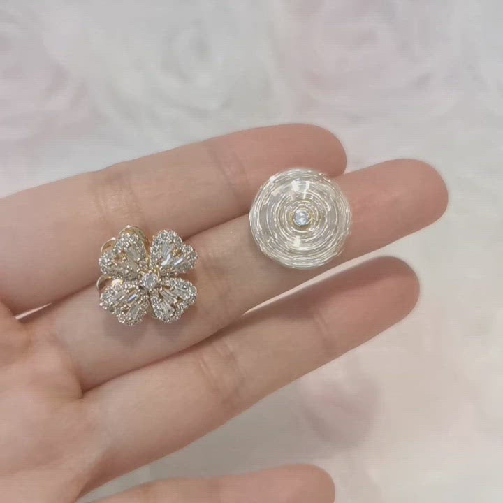 spinning lucky clover earrings