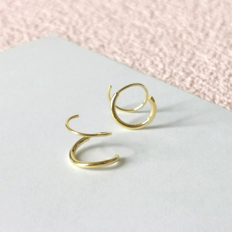 Basic Spiral Hoop Twist Earrings - Roseraie Gal