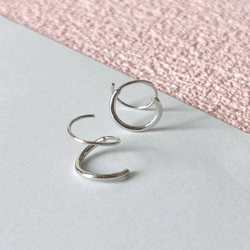 Basic Spiral Hoop Twist Earrings - Roseraie Gal