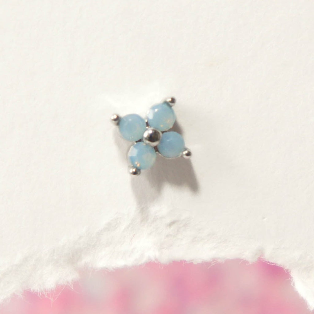 Blue Blossom Piercing Earrings - Roseraie Gal