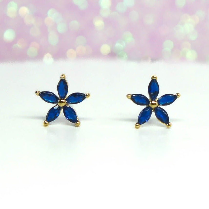 Blue Blossom Stud Earrings - Roseraie Gal