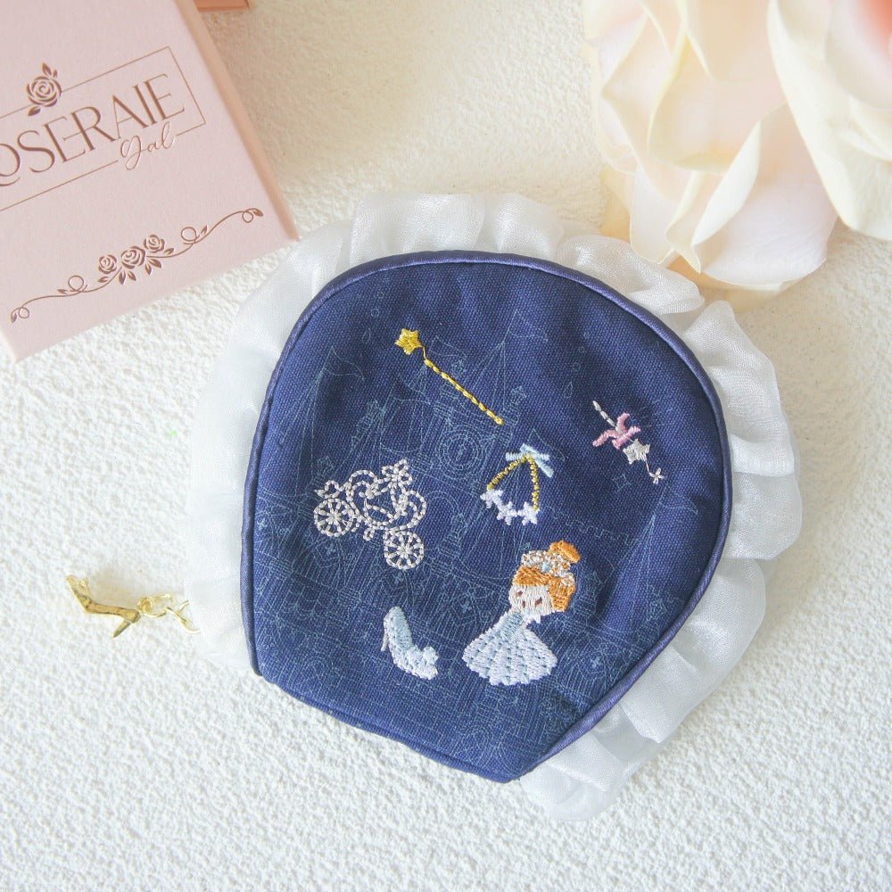 Cinderella Embroidery Ruffles Jewellery Pouch - Roseraie Gal