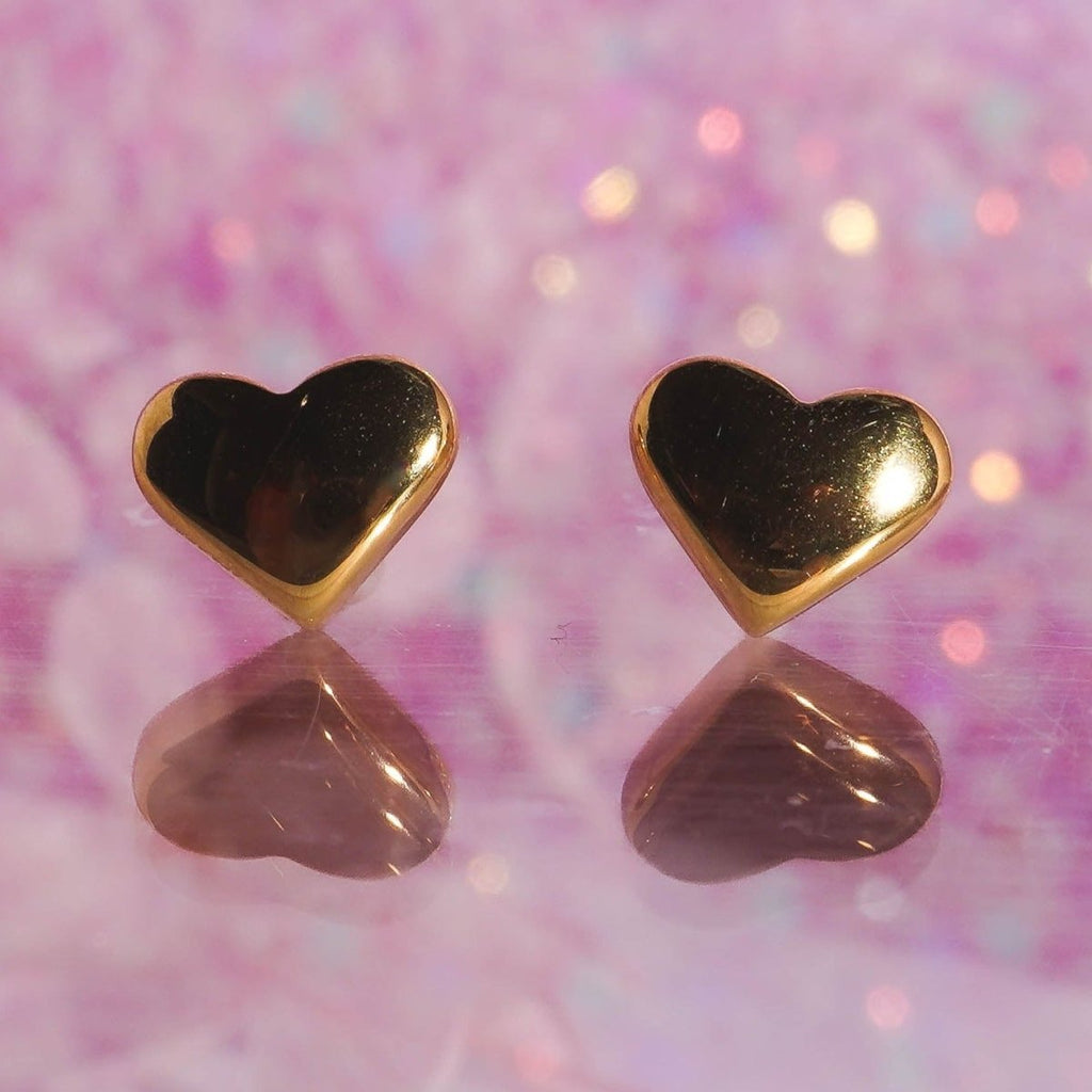 Classic Heart Stud Earrings - Roseraie Gal