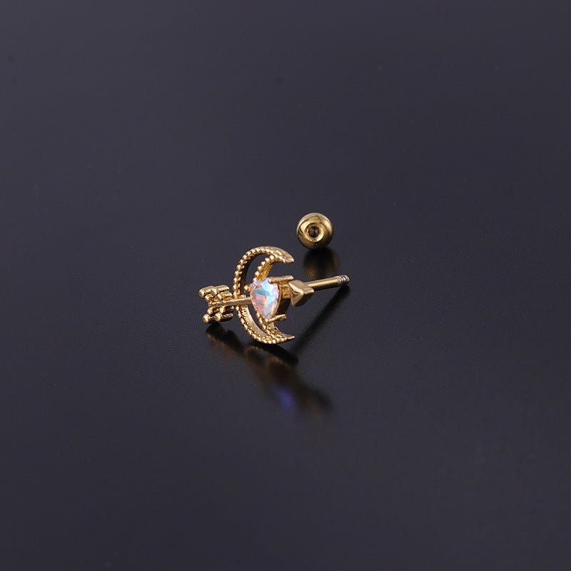 Cupid Moon Piercing Earrings - Roseraie Gal
