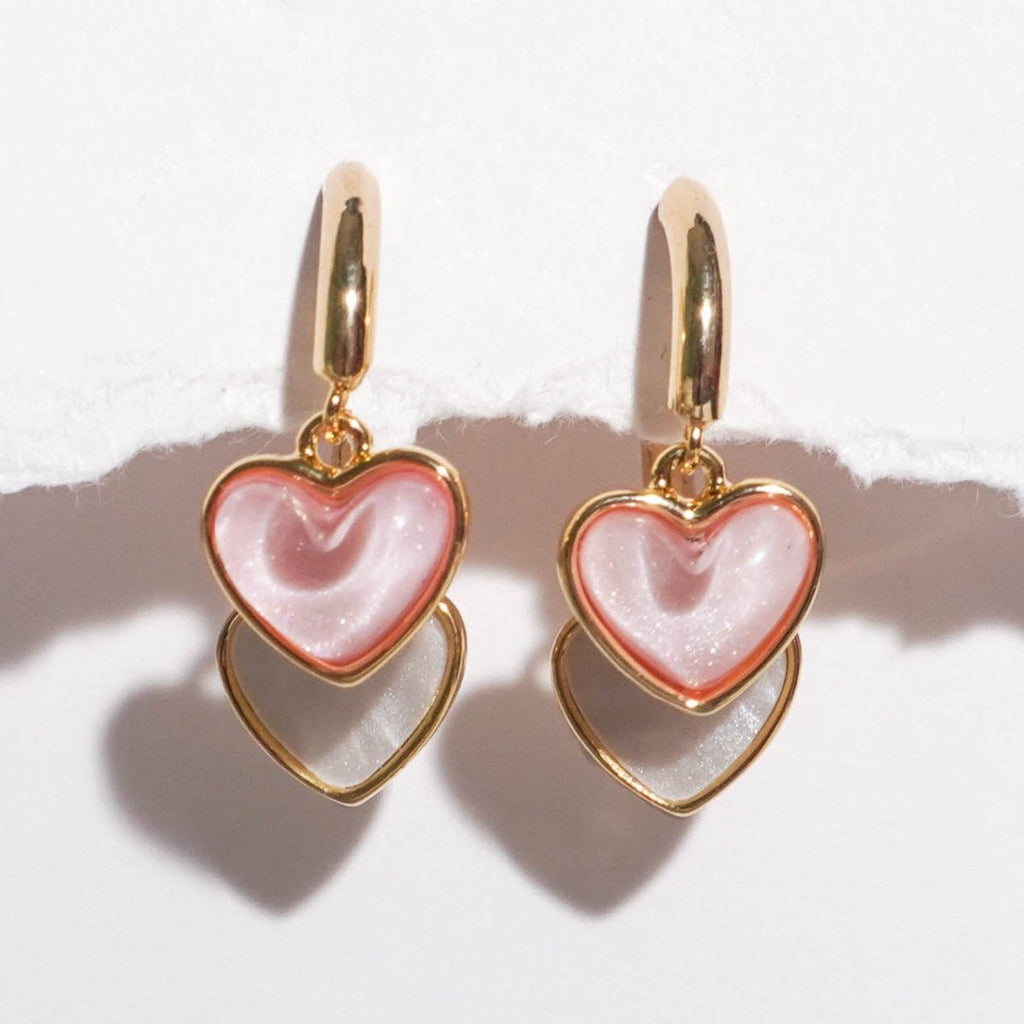 Double Heart Earrings - Roseraie Gal