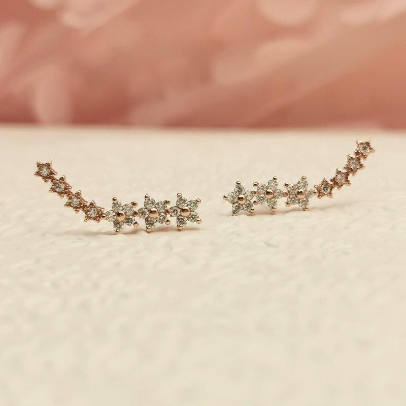 Floral Starry Stud Earrings - Roseraie Gal