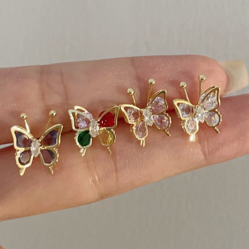 Flutter Butterfly Stud Earrings - Roseraie Gal