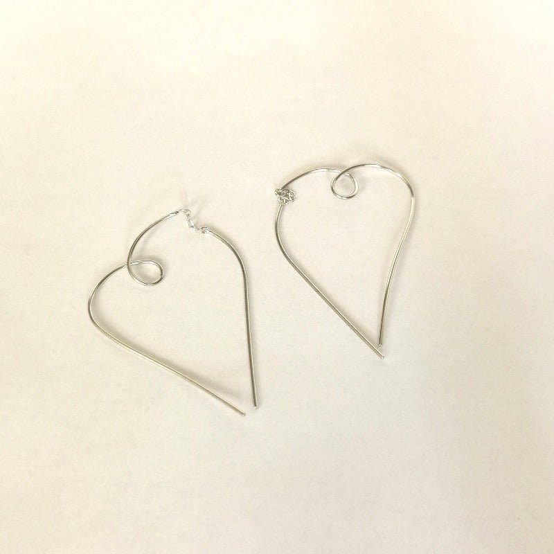 Heart-Shaped Threader Earrings - Roseraie Gal
