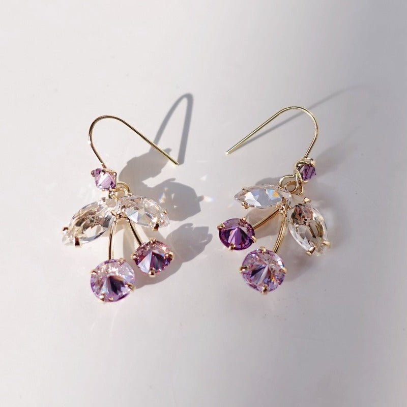 Lavender Cherry Earrings - Roseraie Gal