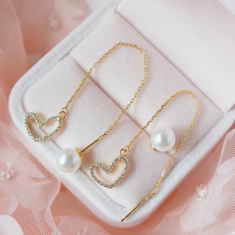Lovely Pearl Threader Earrings - Roseraie Gal