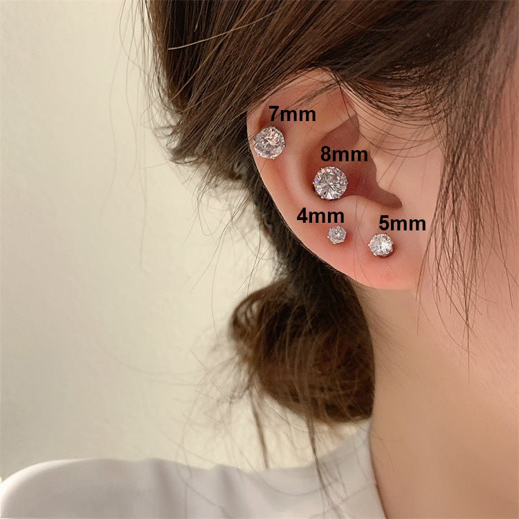 Magnetic Cubic Zirconia Stud Earrings Set - Roseraie Gal