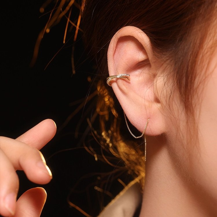 Minimal Ear Cuff Threaders - Roseraie Gal