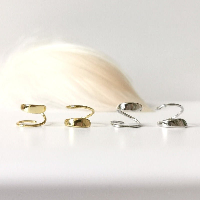 Minimal Spiral Hoop Twist Earrings (Thick Hoop Version) - Roseraie Gal