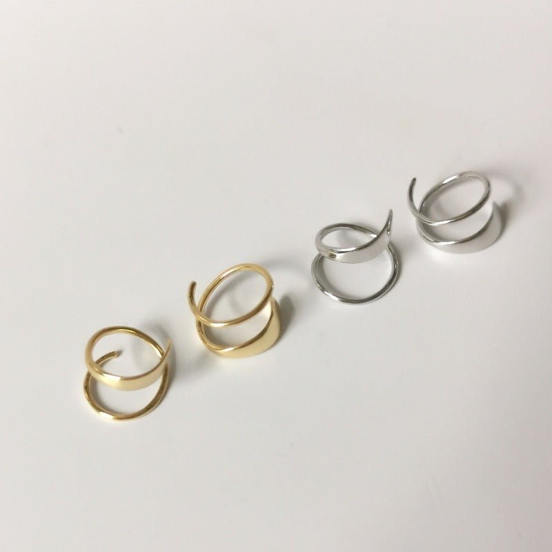 Minimal Spiral Hoop Twist Earrings (Thick Hoop Version) - Roseraie Gal