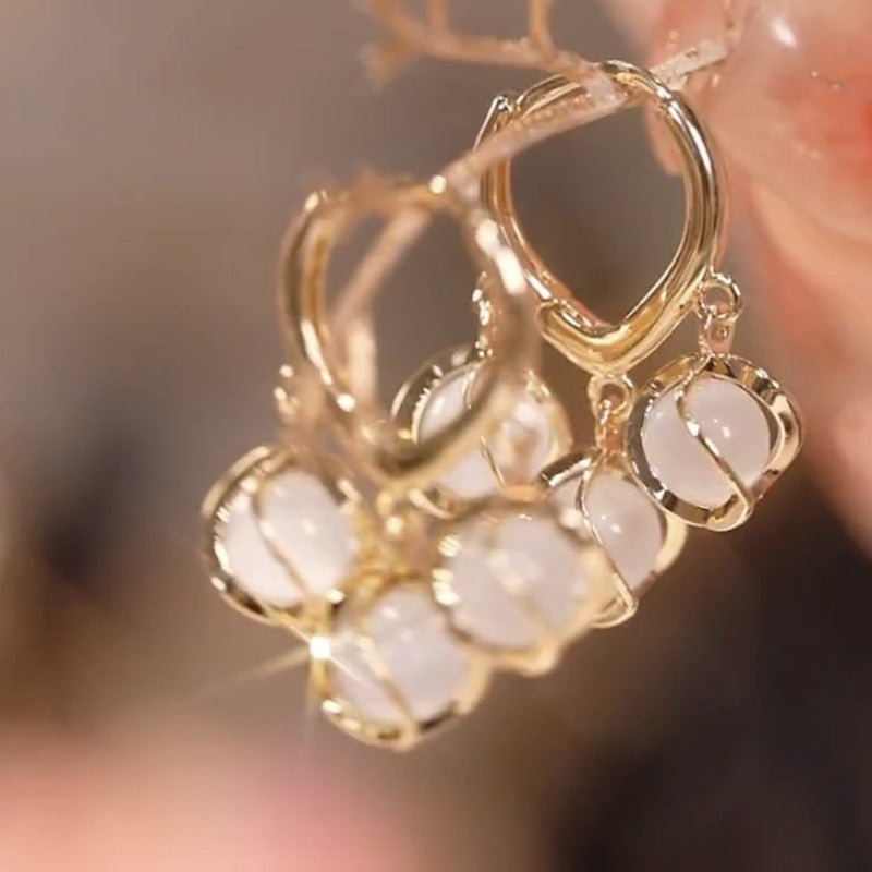 Opal Shaker Huggie Earrings - Roseraie Gal