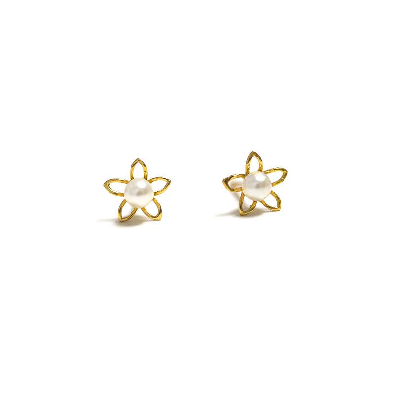 Pearl Flower Stud Earrings - Roseraie Gal