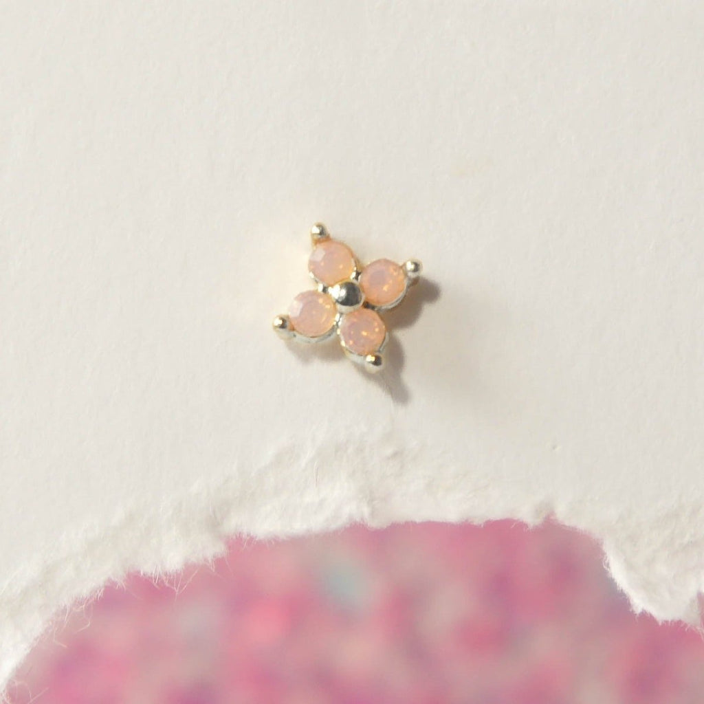 Pink Blossom Piercing Earrings - Roseraie Gal