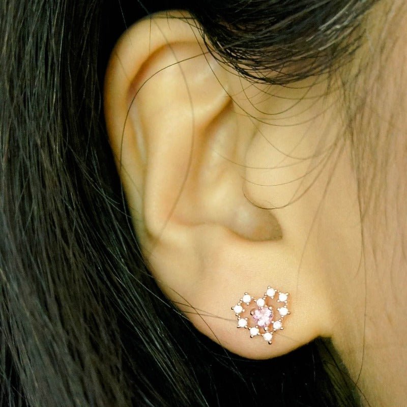 Pink In Love Stud Earrings - Roseraie Gal