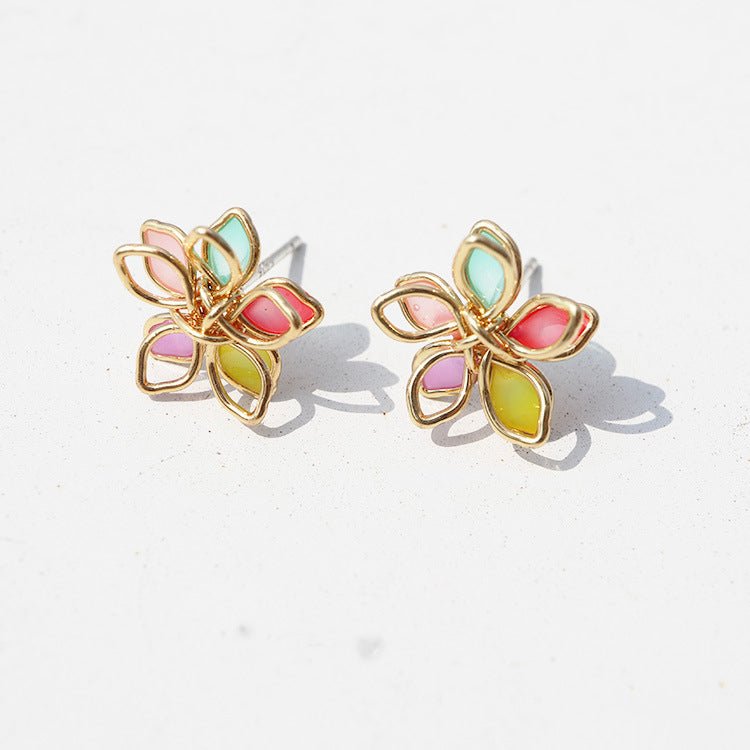 Rainbow Sakura Stud Earrings - Roseraie Gal