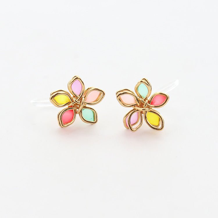 Rainbow Sakura Stud Earrings - Roseraie Gal