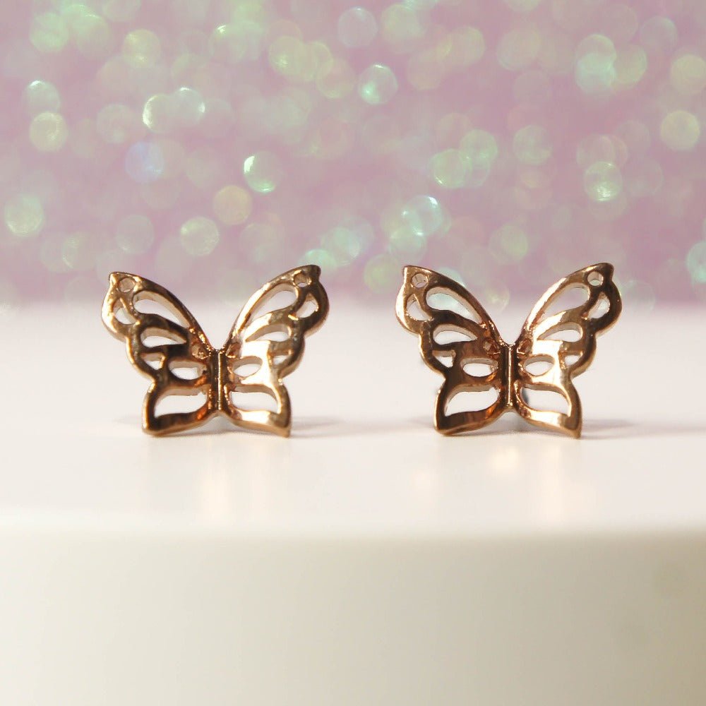 Remember Me Butterfly Stud Earrings - Roseraie Gal