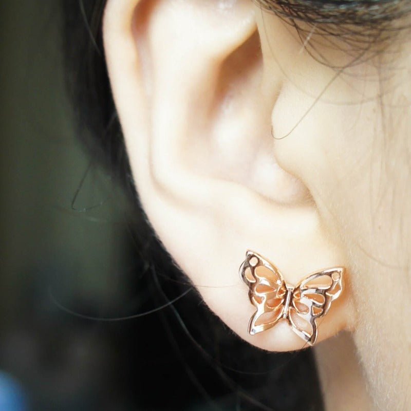 Remember Me Butterfly Stud Earrings - Roseraie Gal