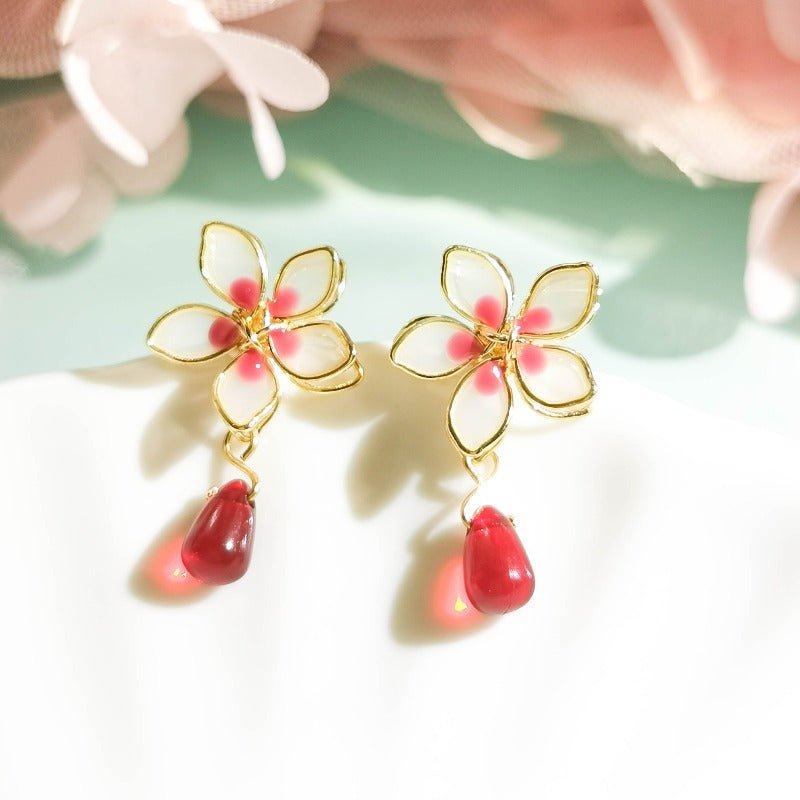 Sakura Blossom Drop Earrings - Roseraie Gal