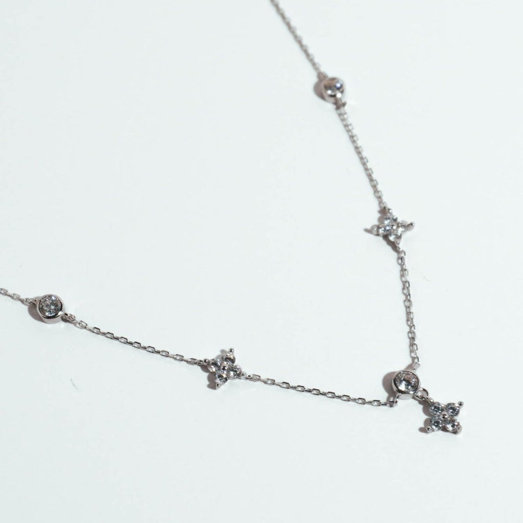Shimmer Blossom Dangle Necklace - Roseraie Gal