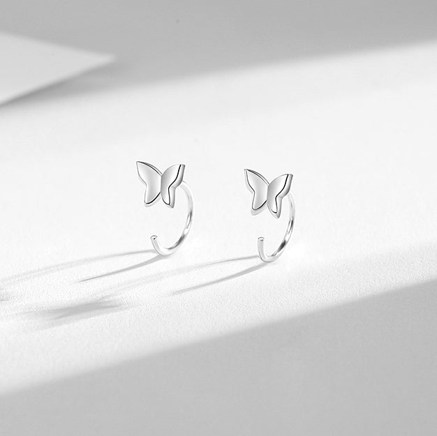 Small Butterfly Huggie Earrings - Roseraie Gal