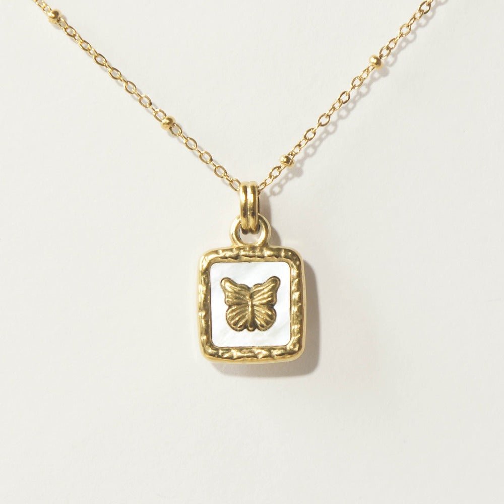 Stainless Steel Float Like A Butterfly Necklace - Roseraie Gal