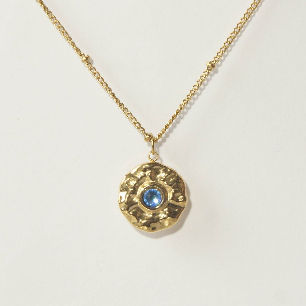 Stainless Steel Vintage Blue Necklace - Roseraie Gal