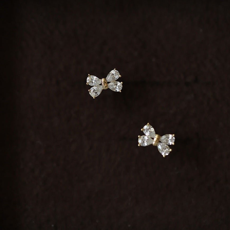 Tiny Bow Stud Earrings - Roseraie Gal